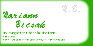mariann bicsak business card