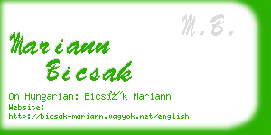 mariann bicsak business card